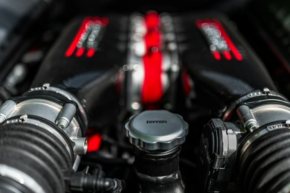 black and silver motorcycle engine